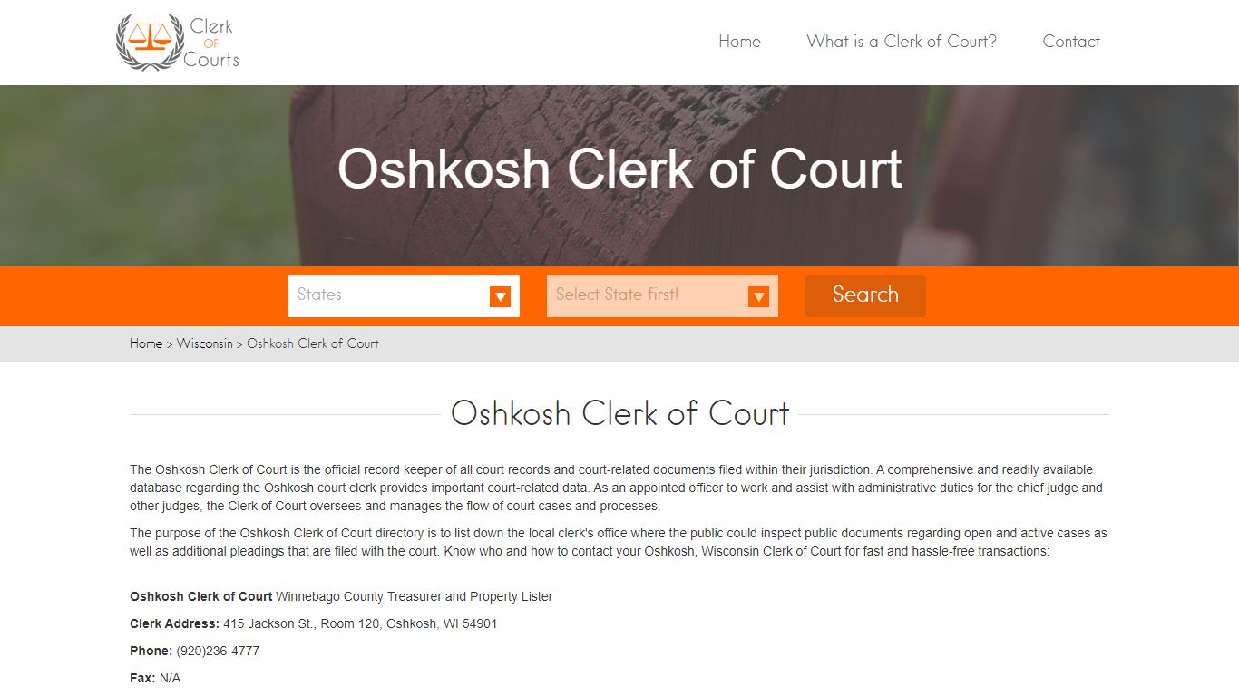 Oshkosh Clerk of Court