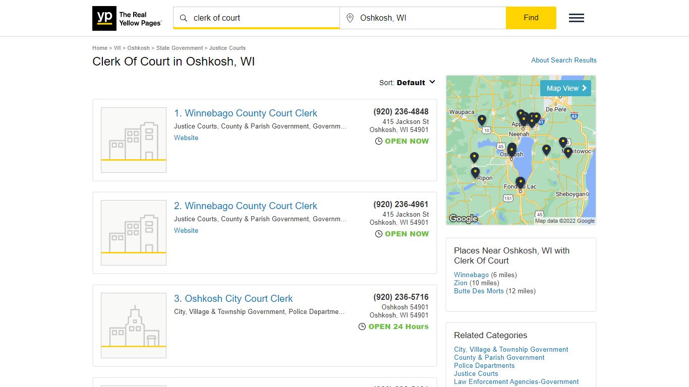 Clerk Of Court in Oshkosh, WI with Reviews - YP.com
